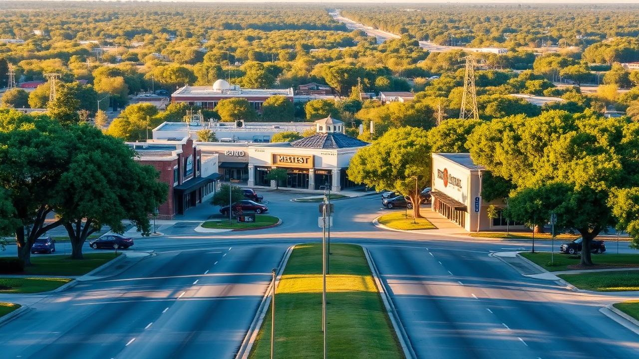 Commercial corridor in Missouri City, TX