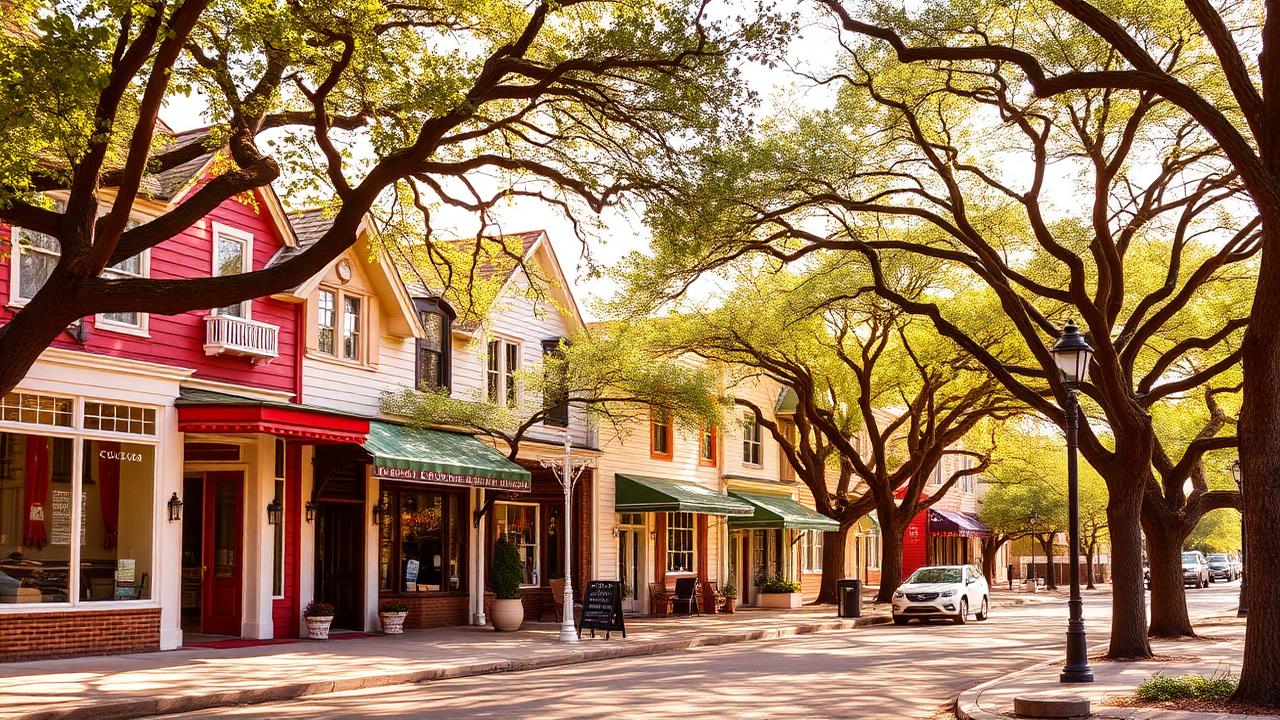 Historic Old Town Spring, TX storefronts